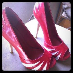 Candy Cane Red and White High Heels